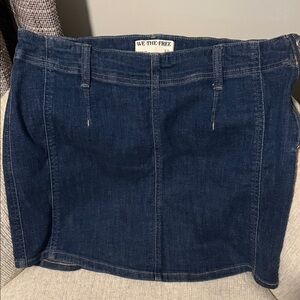 We The Free Dark Blue Denim Mini Skirt